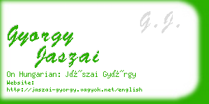 gyorgy jaszai business card